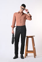 WRINKLE FREE SHIRT - RUST ORANGE