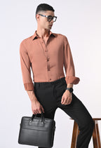 WRINKLE FREE SHIRT - RUST ORANGE