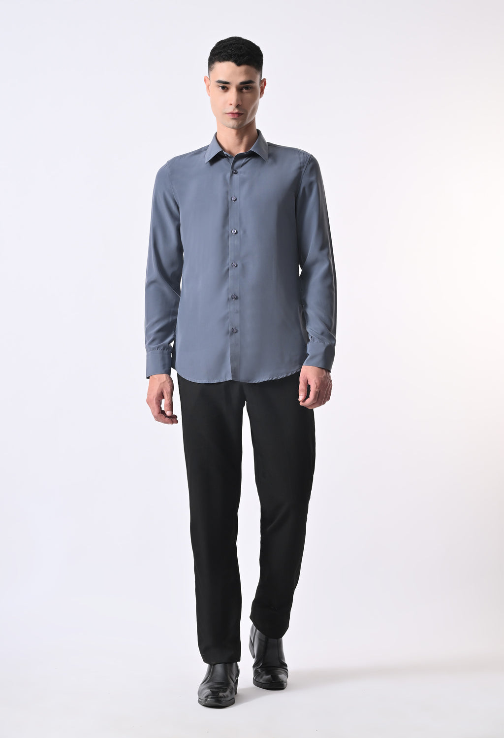 SOFT WRINKLE FREE SHIRT - DENIM BLUE