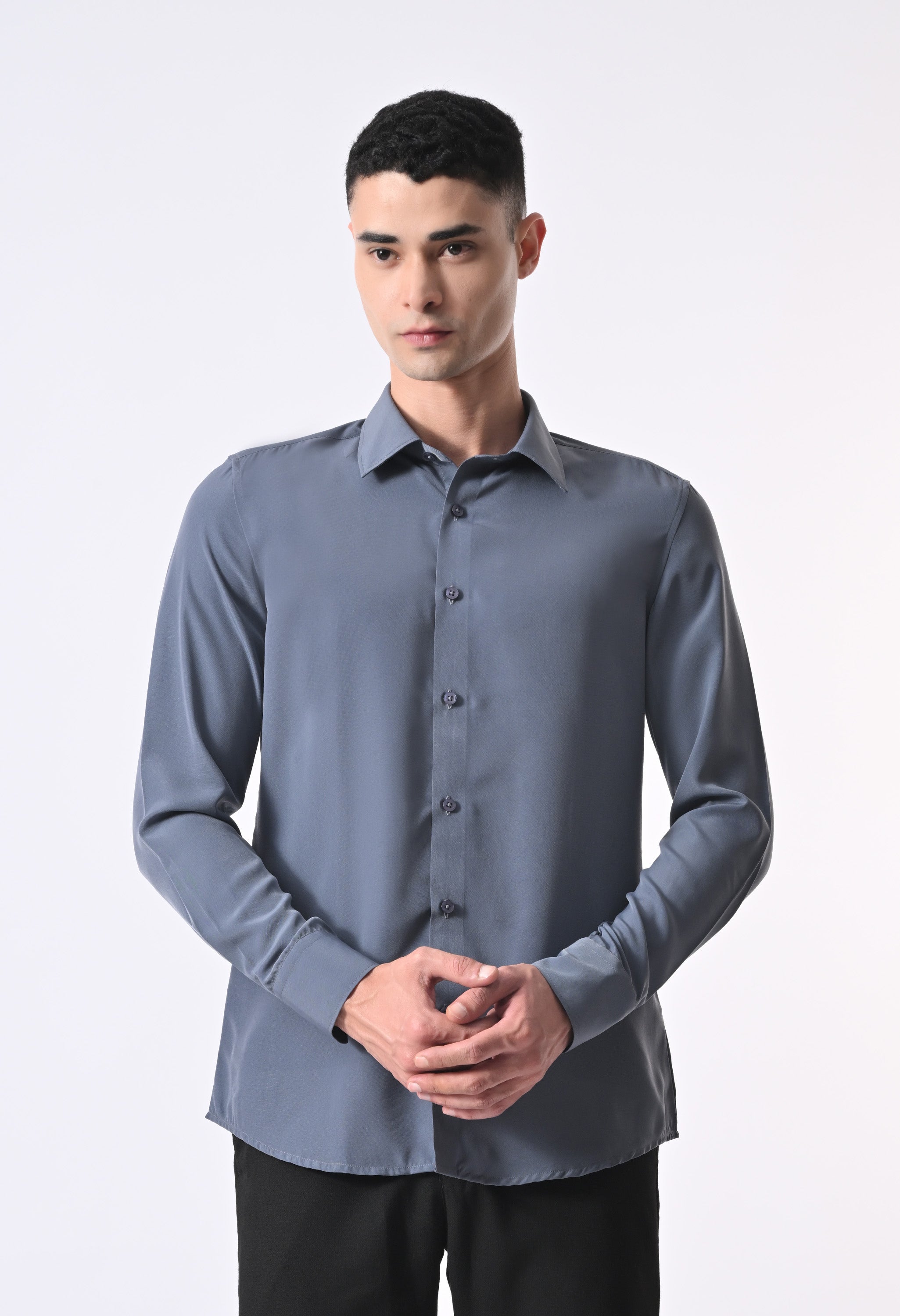 SOFT WRINKLE FREE SHIRT - DENIM BLUE
