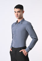 SOFT WRINKLE FREE SHIRT - DENIM BLUE