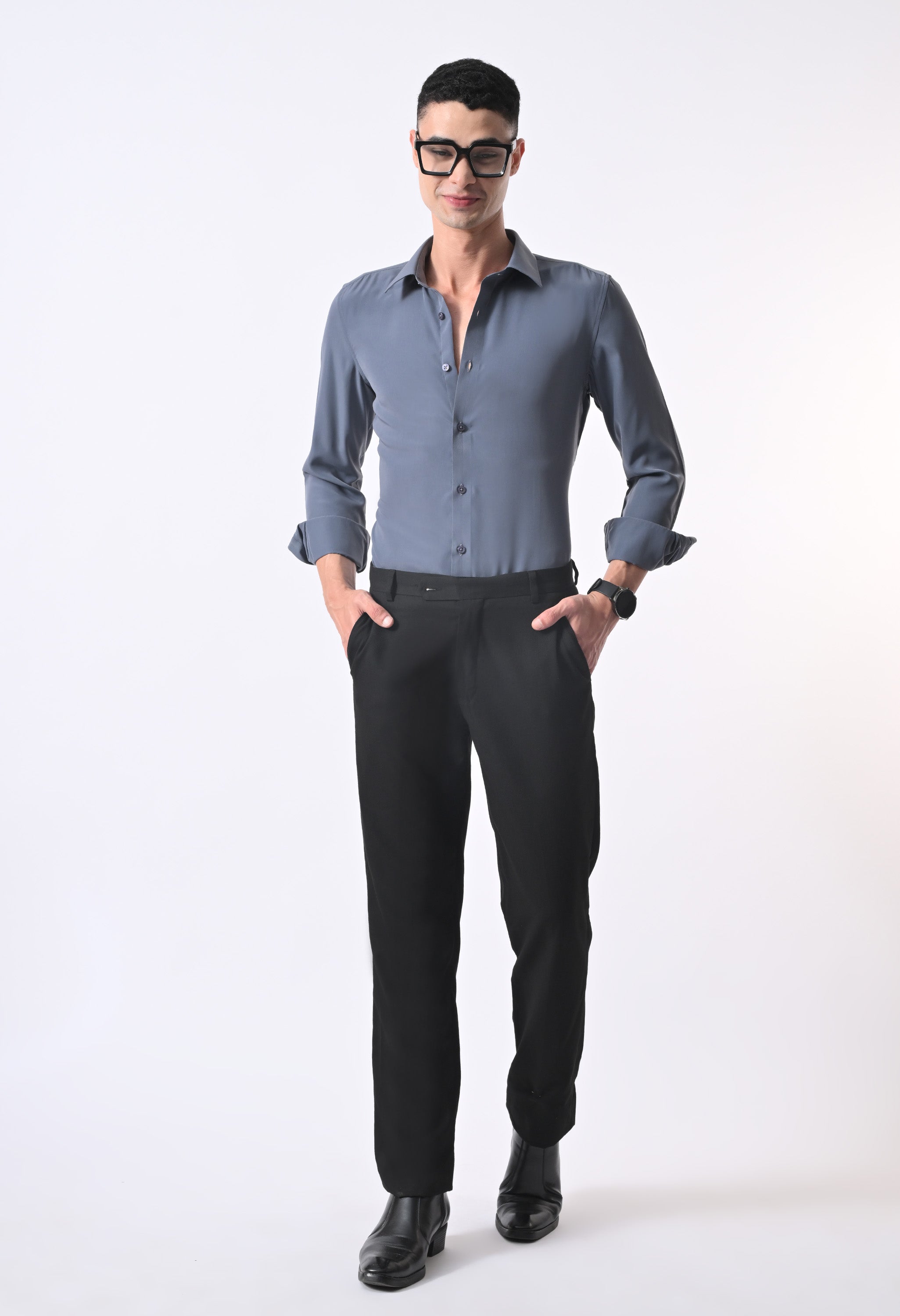 SOFT WRINKLE FREE SHIRT - DENIM BLUE