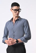 SOFT WRINKLE FREE SHIRT - DENIM BLUE