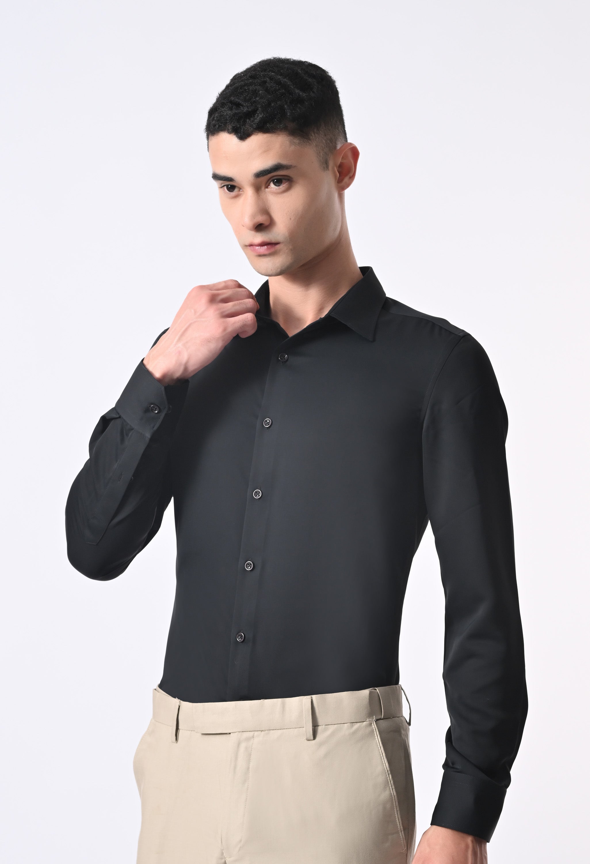 WRINKLE FREE SHIRT - BLACK