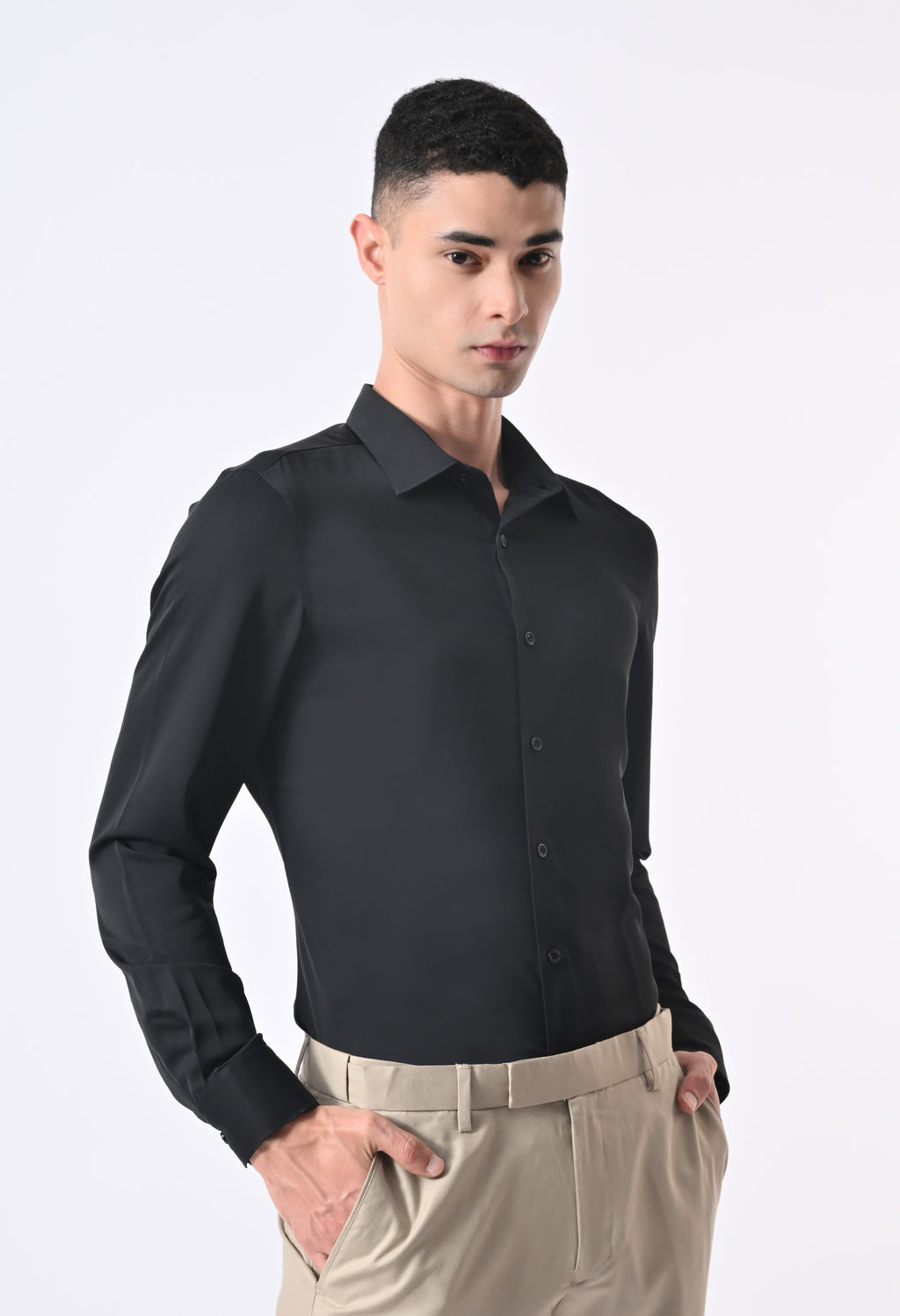 WRINKLE FREE SHIRT - BLACK