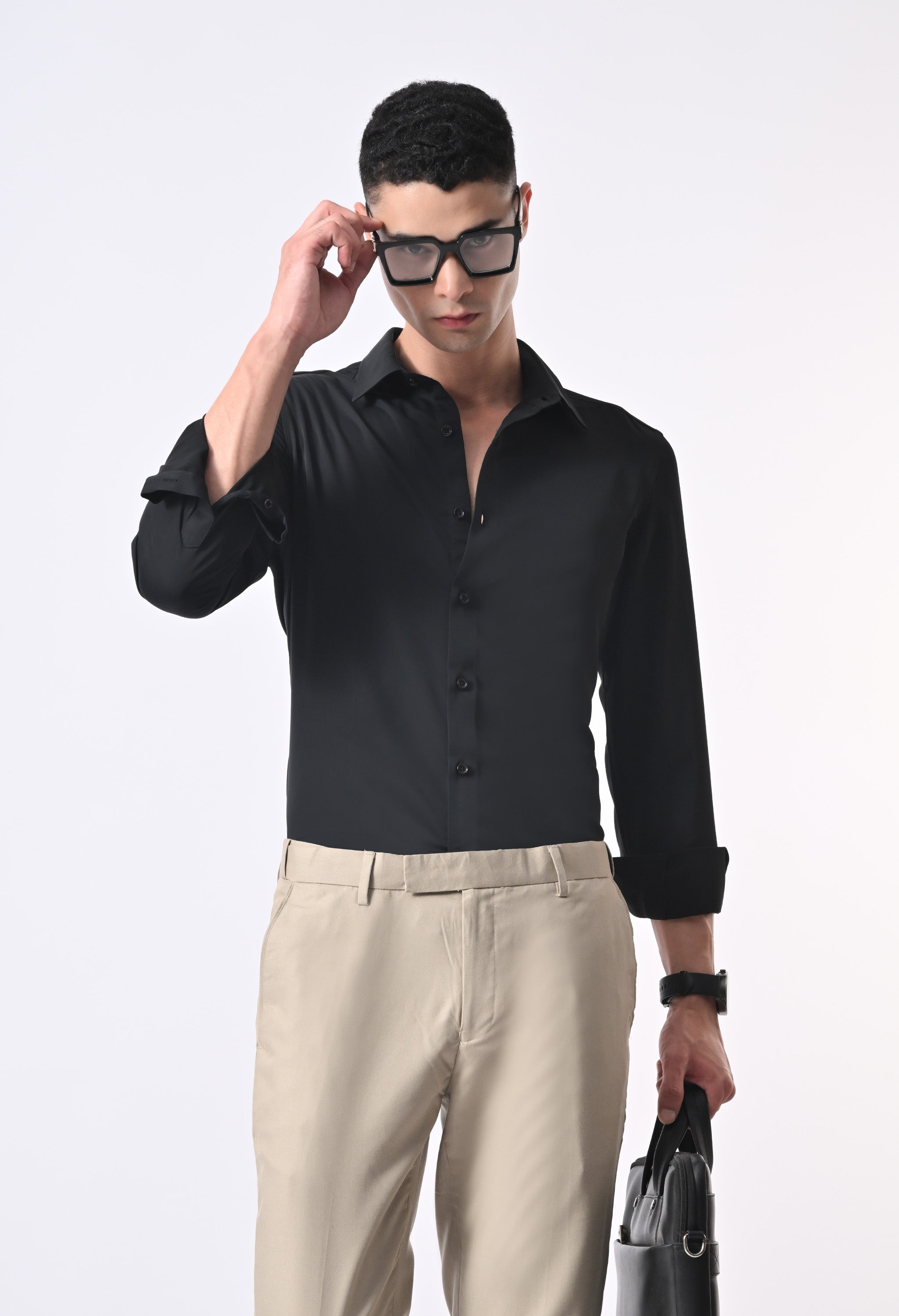 WRINKLE FREE SHIRT - BLACK