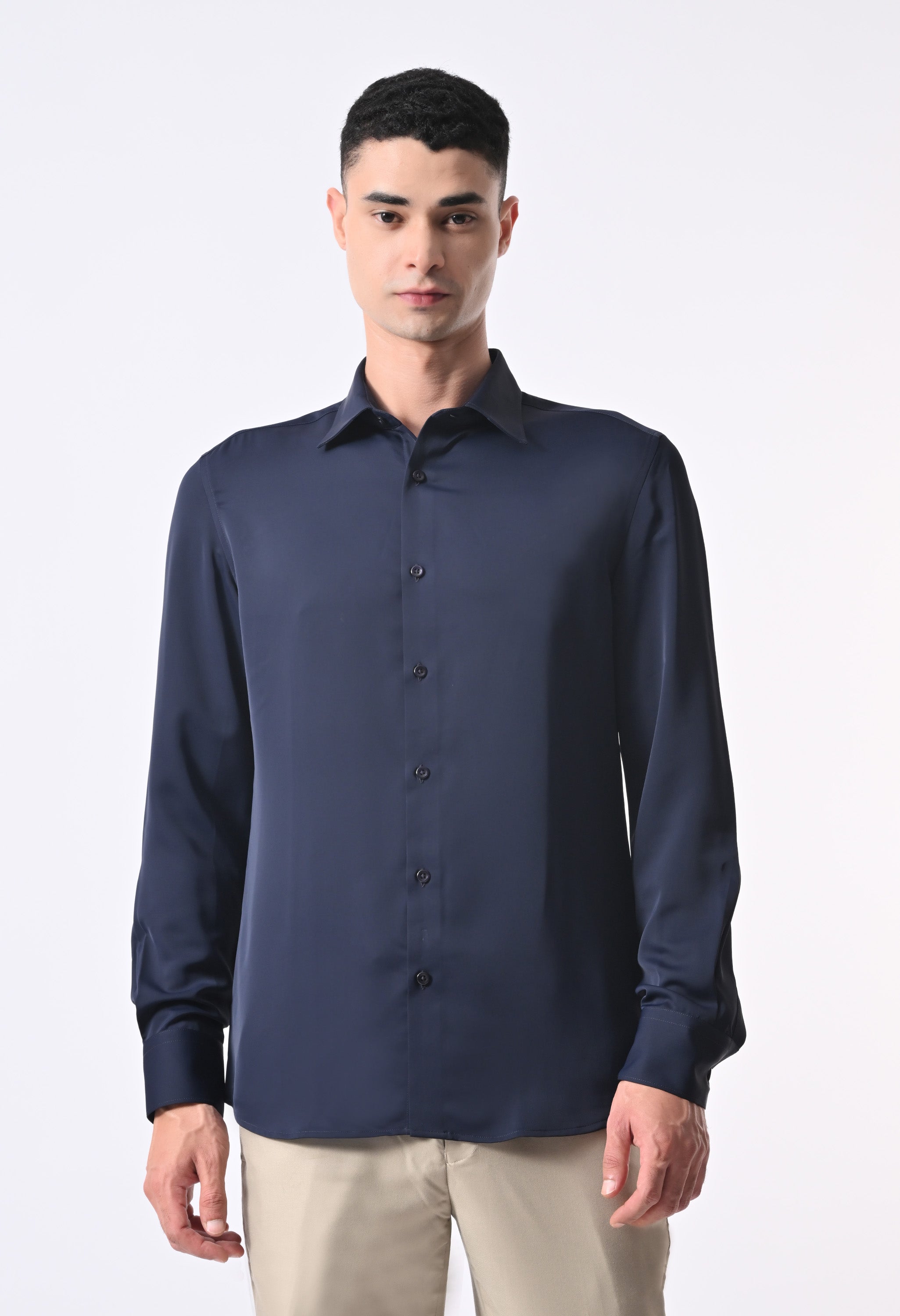 WRINKLE FREE SHIRT - NAVY BLUE