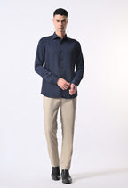 WRINKLE FREE SHIRT - NAVY BLUE