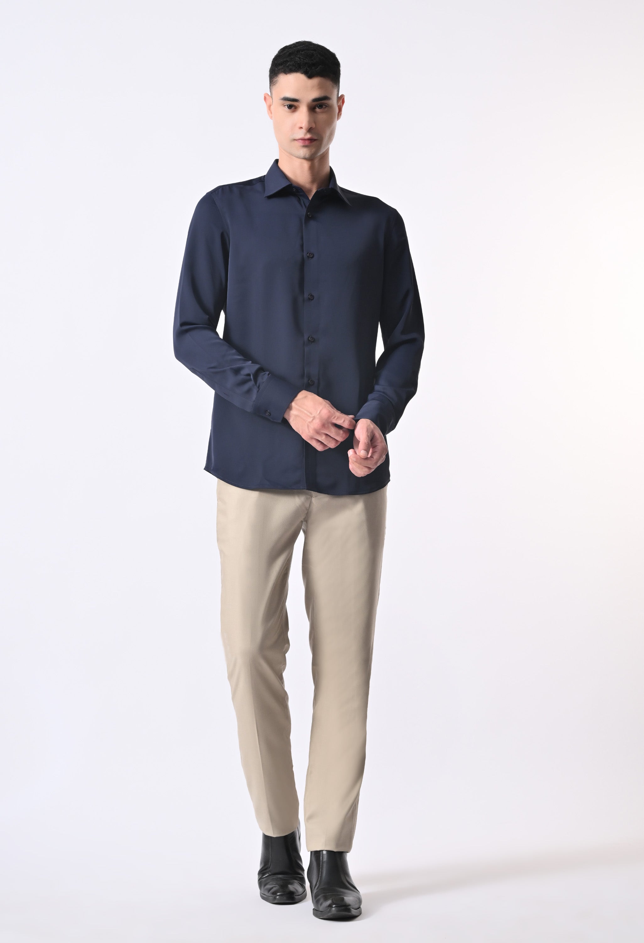 WRINKLE FREE SHIRT - NAVY BLUE