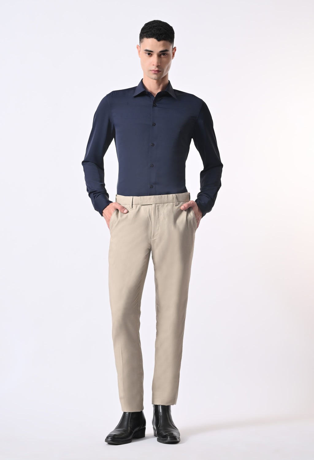 WRINKLE FREE SHIRT - NAVY BLUE