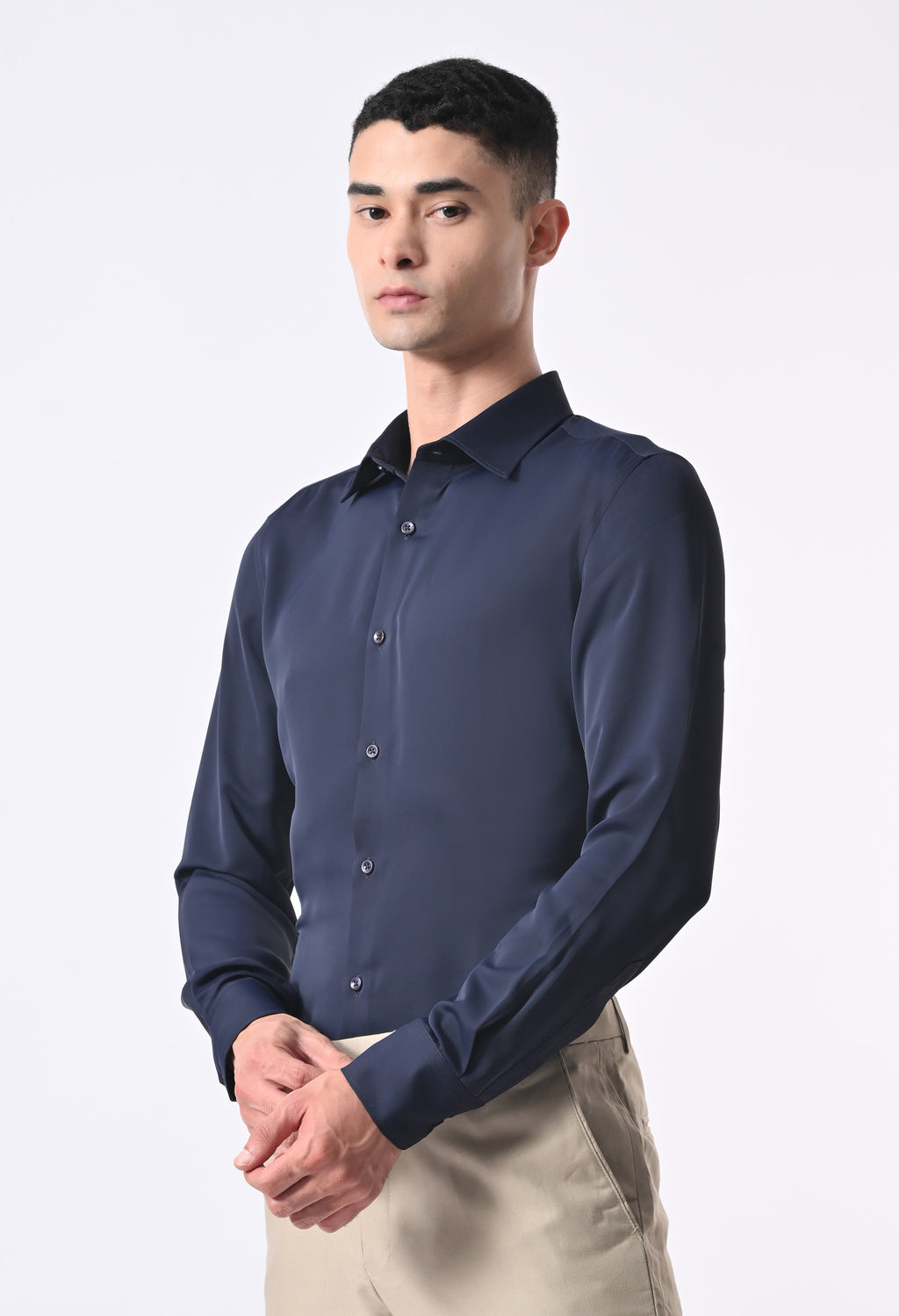 WRINKLE FREE SHIRT - NAVY BLUE