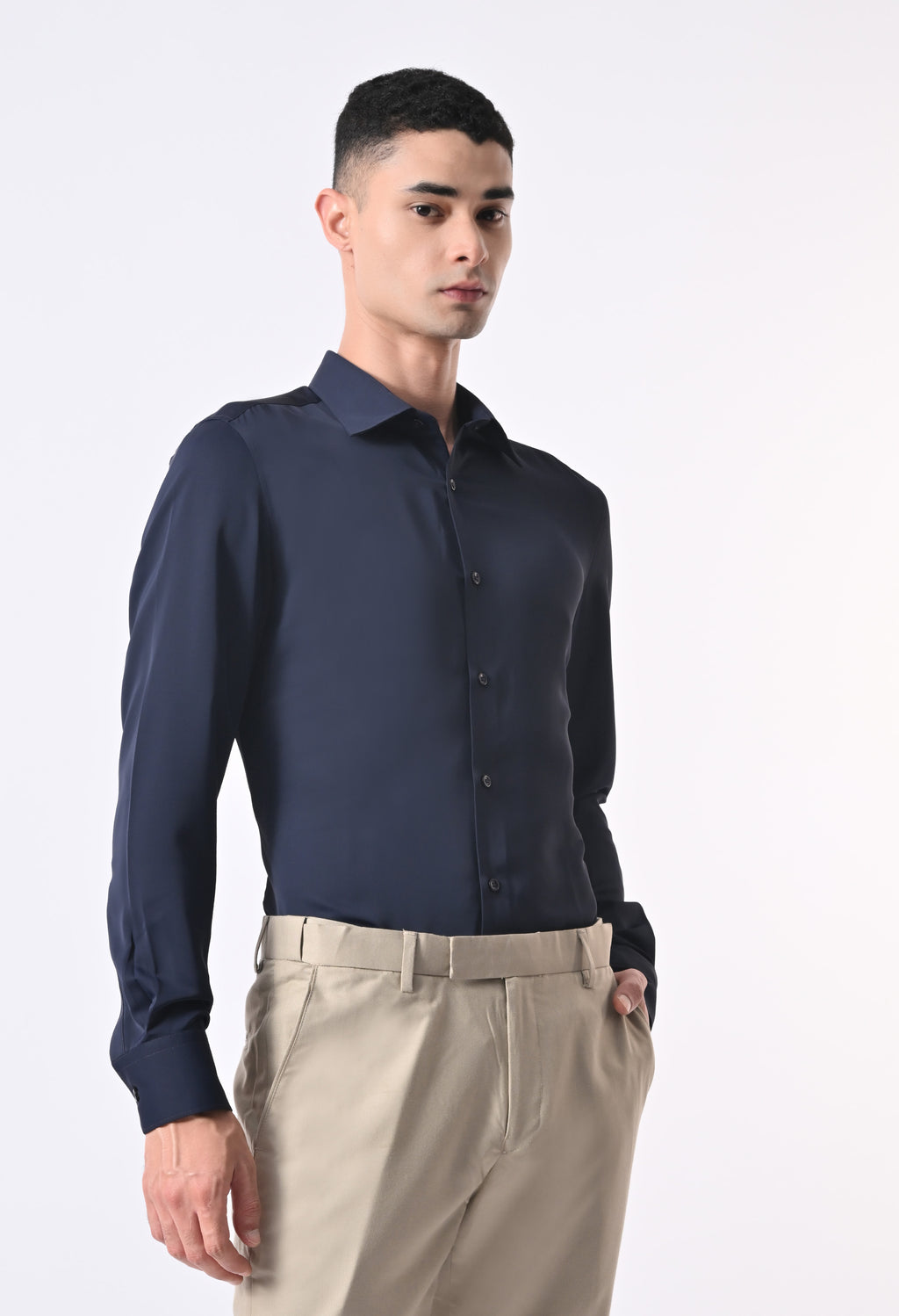 WRINKLE FREE SHIRT - NAVY BLUE