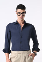 WRINKLE FREE SHIRT - NAVY BLUE