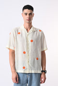 BOX FIT LINEN SHIRT - CREAM